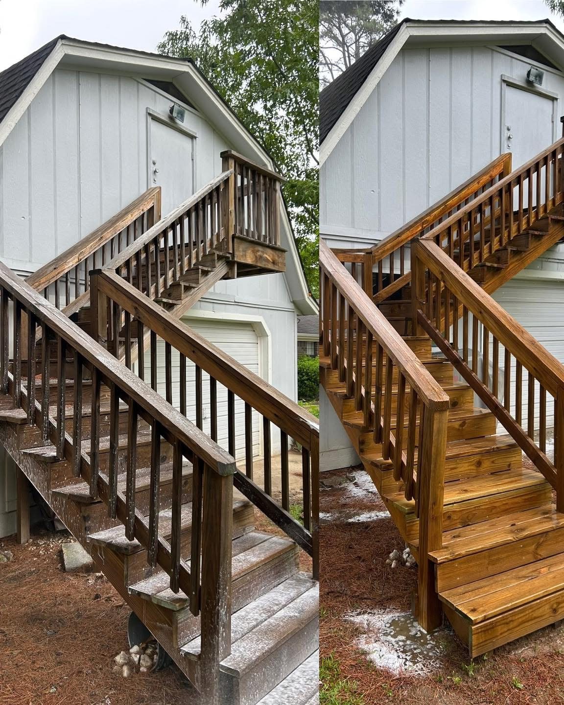 Restored backyard deck with sealed finish