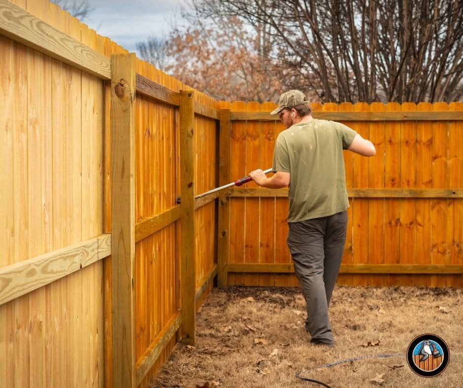 Stained wood fence