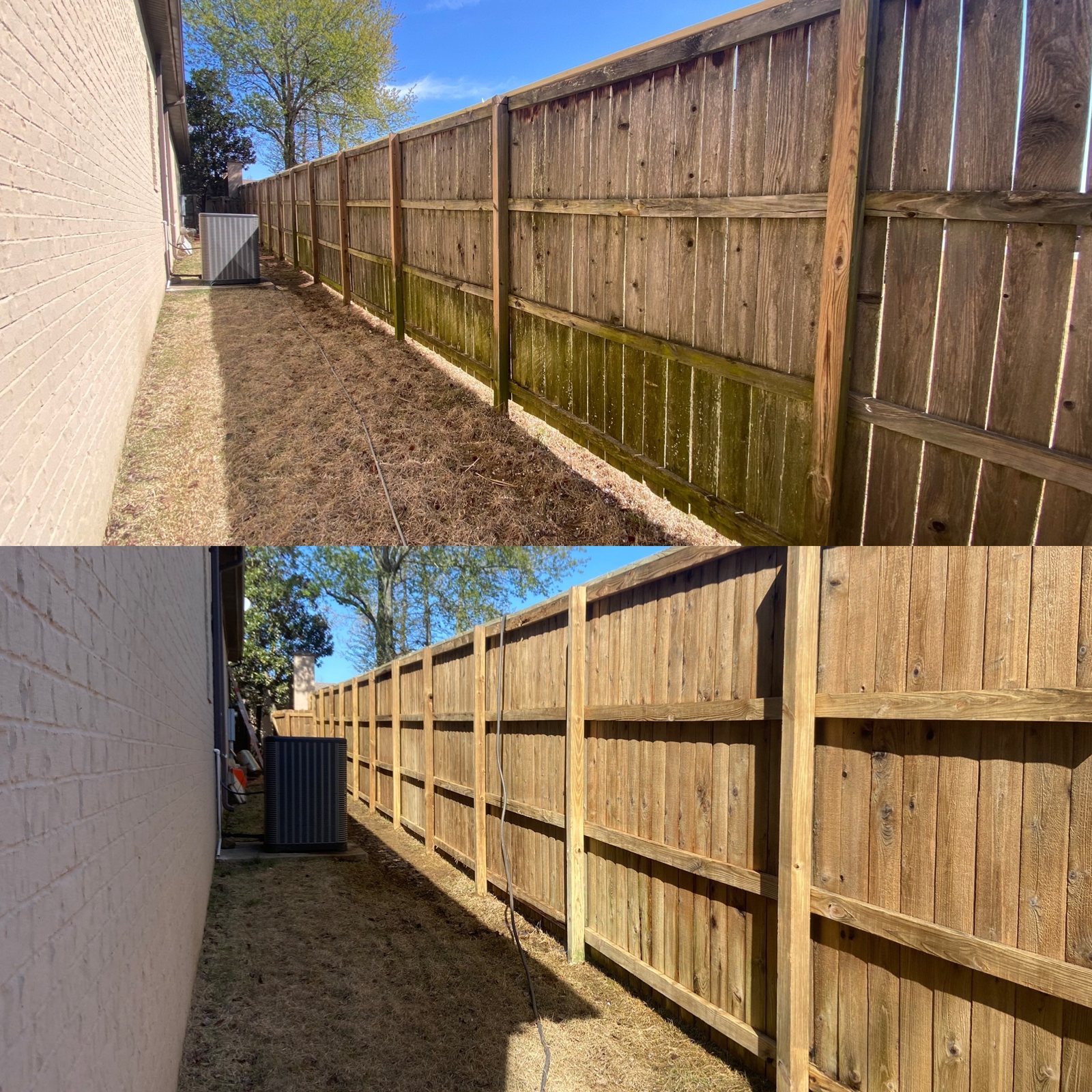 Stained wood fence