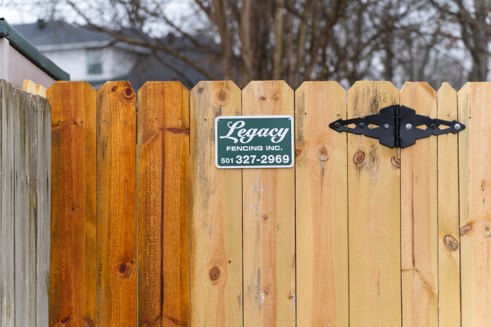 Pro-built fence freshly stained