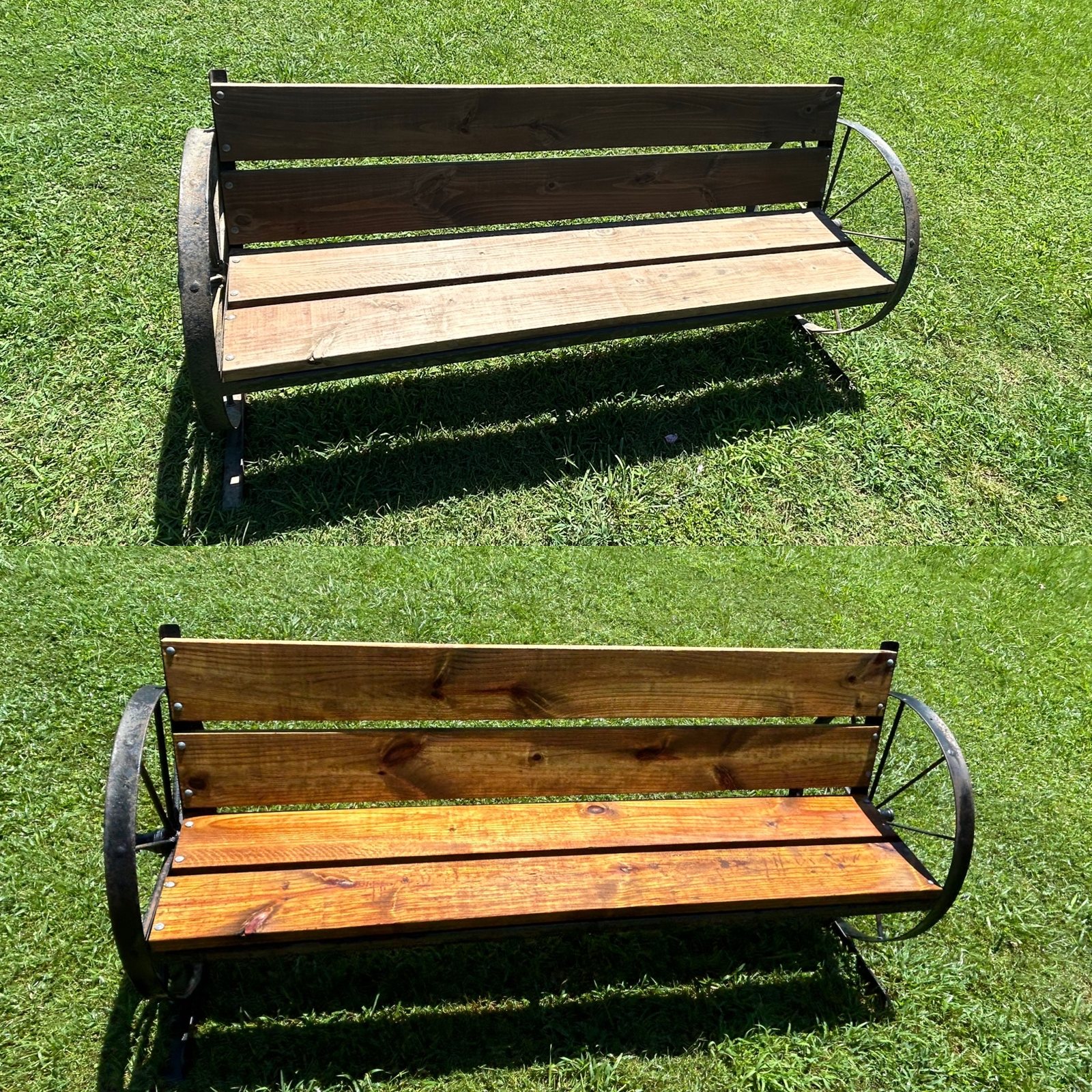 Outdoor wood furniture refinished and sealed