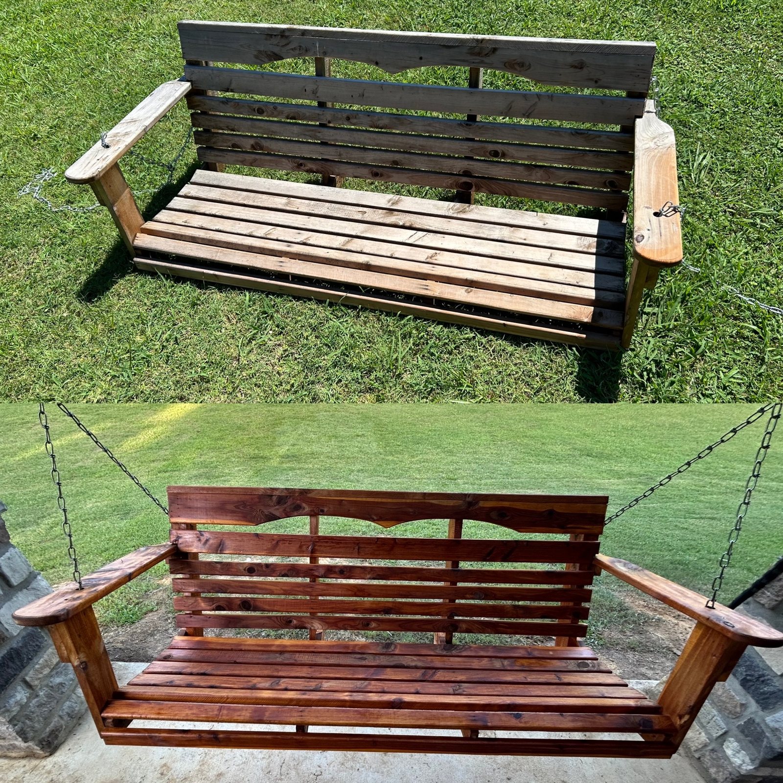 Refinished outdoor furniture