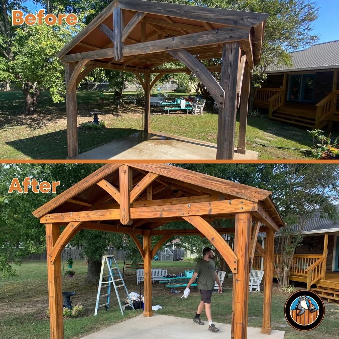 Stained pergola