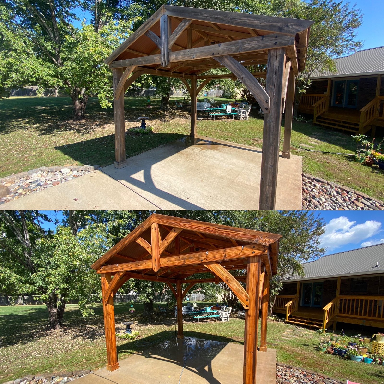 Stained pergola