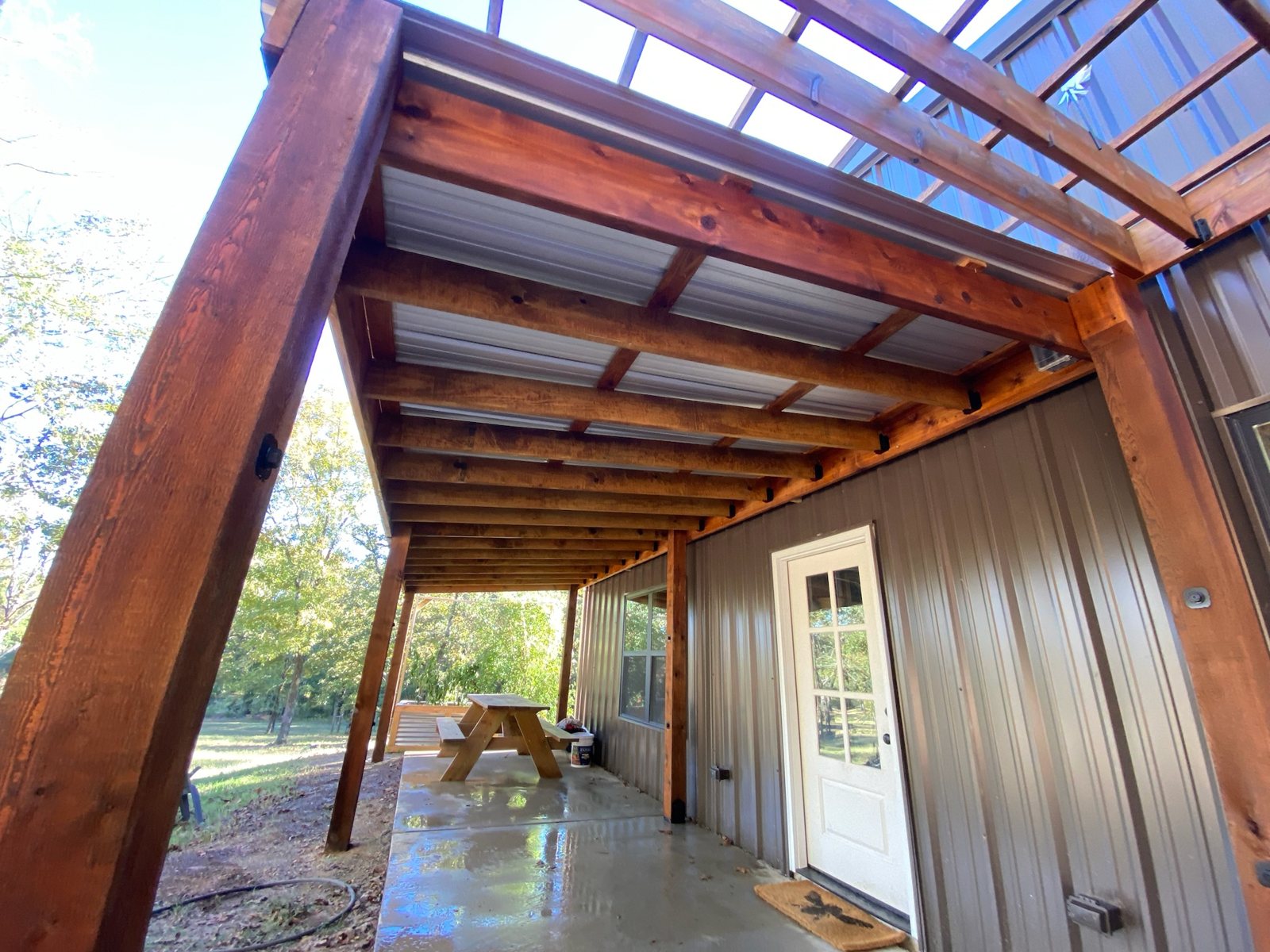 Stained pergola
